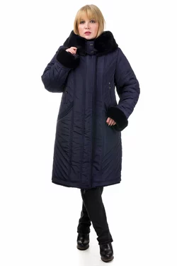 Зимнее стёганное приталенное пальто женское «Татьяна» с капюшоном