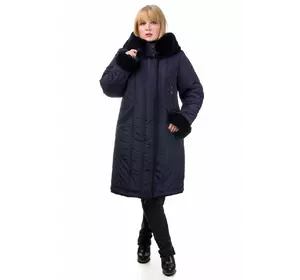 Зимнее стёганное приталенное пальто женское «Татьяна» с капюшоном