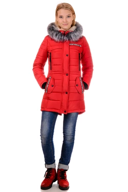 Зимняя молодёжная куртка "Аляска" с капюшоном на девушку