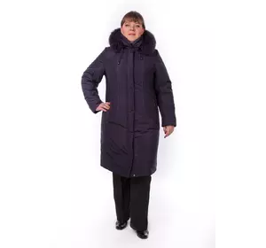 Зимнее утеплённое пальто "Ирина" с капюшоном и меховой опушкой